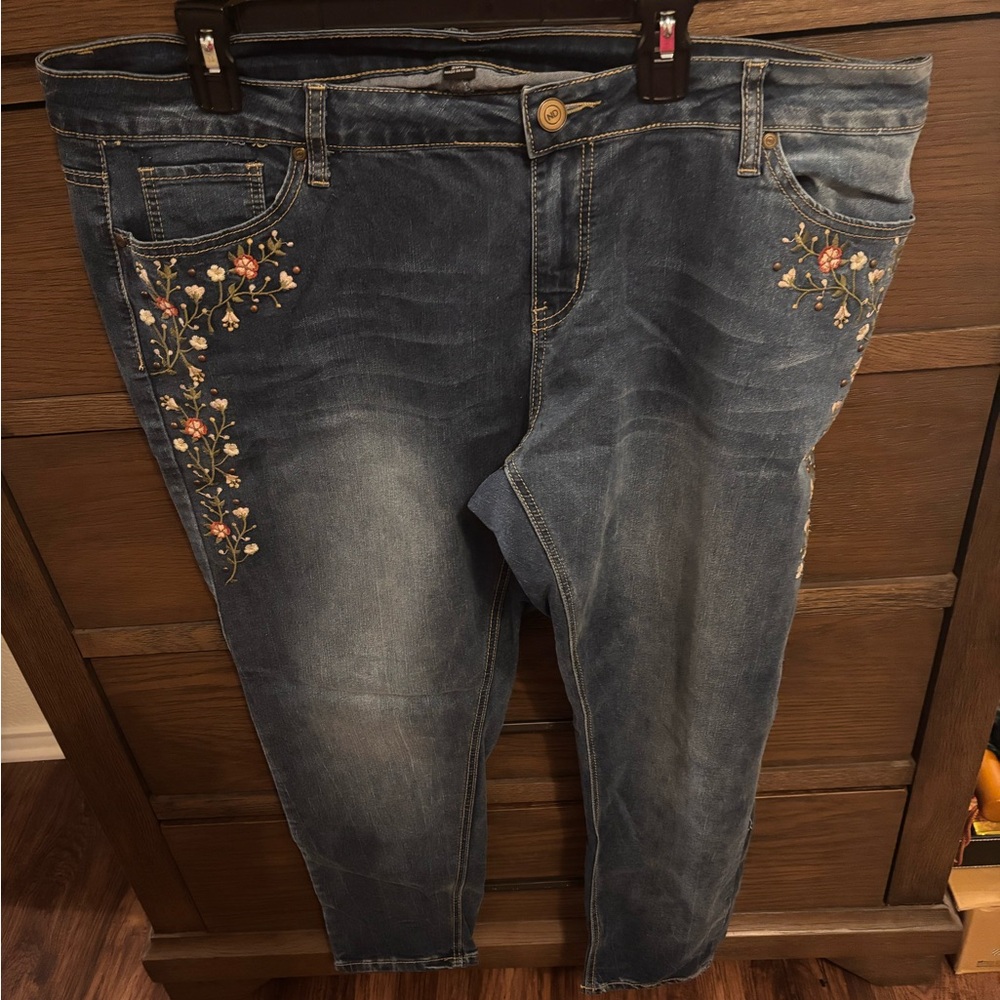 Embroidered Blue Jeans